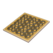 収穫の金ゴールド上の同心の黒い円 タイル (側面)