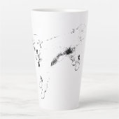 収穫の黄昏時の落ち着いたまなざし カフェラテマグ (正面)