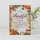 収穫エレガントテーブル感謝祭ディナー 招待状 (スタンド正面)