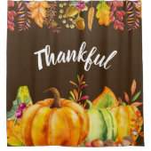 収穫カボチャと紅葉は感謝状縁ど態 シャワーカーテン (正面)