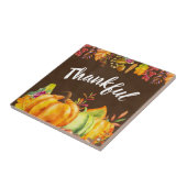 収穫カボチャと紅葉は感謝状縁ど態 タイル (側面)