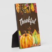 収穫カボチャと紅葉は感謝状縁ど態 フォトプラーク (側面)