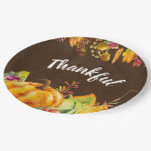 収穫カボチャと紅葉は感謝状縁ど態 ペーパープレート (アングル)