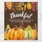 収穫カボチャと紅葉は感謝状縁ど態 ワインラベル (シングルラベル)
