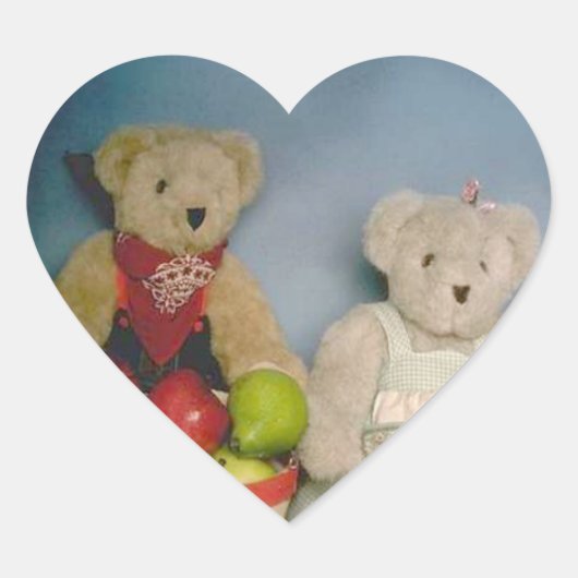 収穫クマ ハートシール (正面)