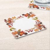 収穫グロー:リース収穫 スクエアペーパーコースター (アングル)