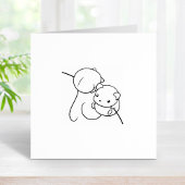 収穫マウス、茎の上のネズミのペア2 ラバースタンプ