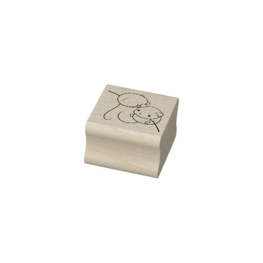 収穫マウス、茎の上のネズミのペア2 ラバースタンプ (スタンプ)