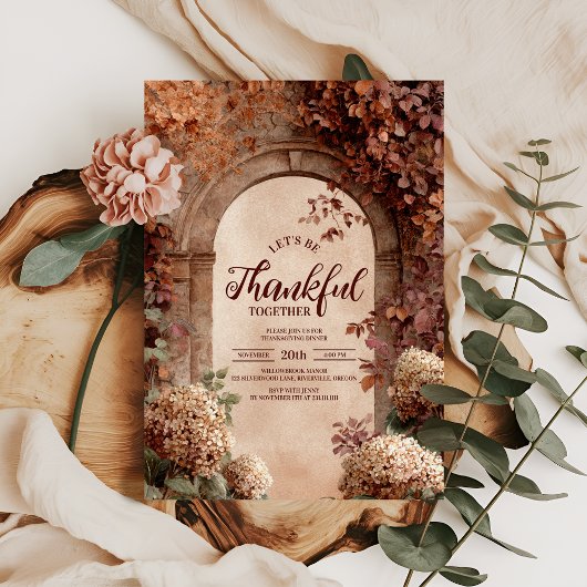 収穫ヴィネヤードストーン感謝祭ディナー 招待状