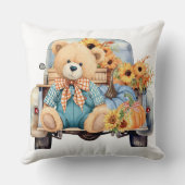 収穫乗り – テディでヴィンテージトラック可逆 クッション (裏面)