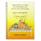 収穫台Thankfulの賛美スパイラルノート ノートブック (正面)