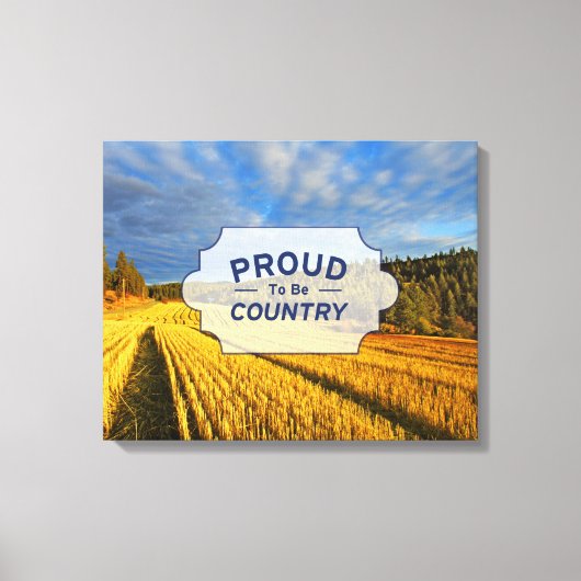 収穫後の小麦畑 キャンバスプリント (正面)