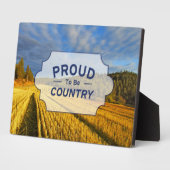 収穫後の小麦畑 フォトプラーク (側面)