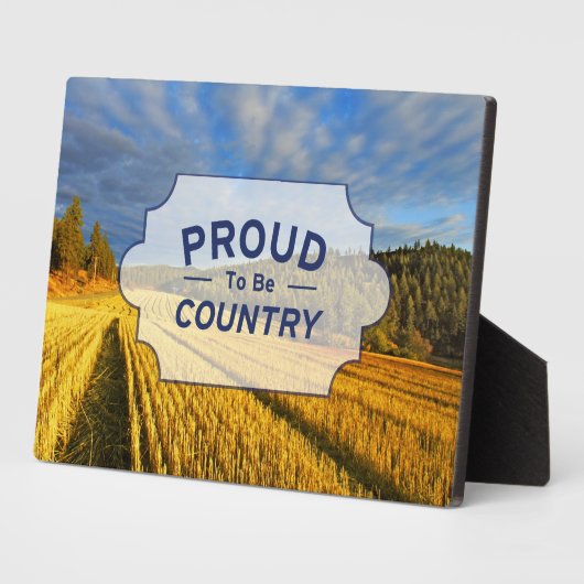 収穫後の小麦畑 フォトプラーク (側面)