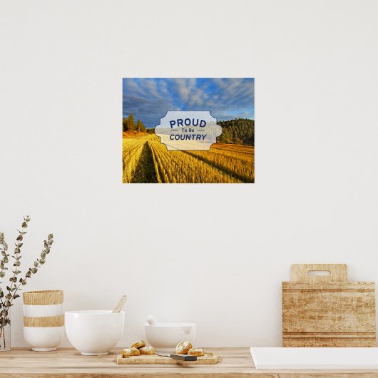 収穫後の小麦畑 ポスター (キッチン)