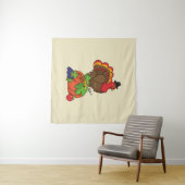 収穫感謝祭でかわいい七面鳥 タペストリー (インサイチュ(横))