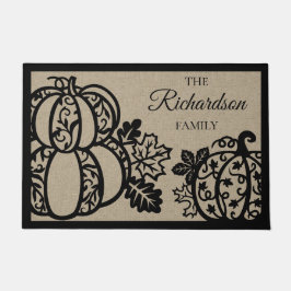 収穫時のスクロールパンプキンウェルカム ドアマット