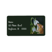 収穫時のマウスの匂いスノードロップウォーターカラーアート ラベル (正面)