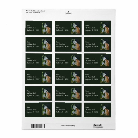 収穫時のマウスの匂いスノードロップウォーターカラーアート ラベル (フルシート)