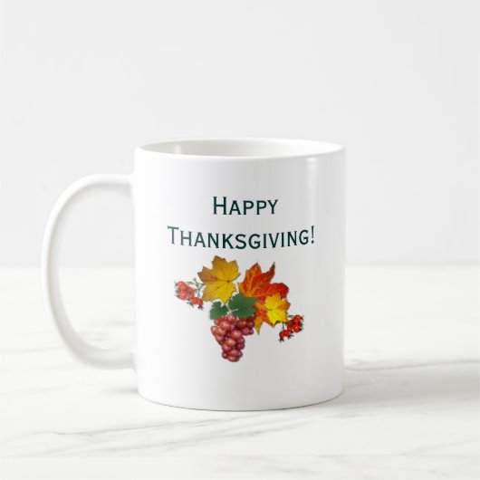 収穫時期の感謝祭 コーヒーマグカップ (左)