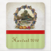 収穫時間マウスパッドヴィンテージファームイラスト マウスパッド (正面)