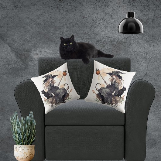収穫月とラヴェンスの魔女と猫 クッション