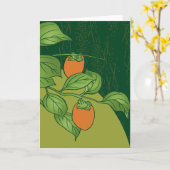 収穫月柿 カード (黄色い花)