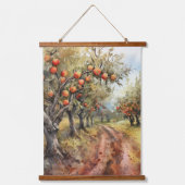 収穫期のリンゴ樹林 吊り下げ型タペストリー (正面)