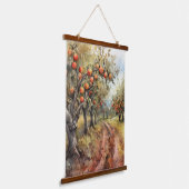 収穫期のリンゴ樹林 吊り下げ型タペストリー (傾斜あり)