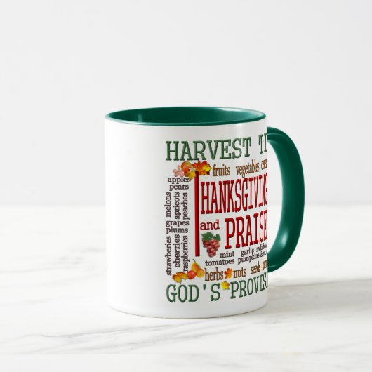 収穫期の感謝祭 マグカップ (正面右)