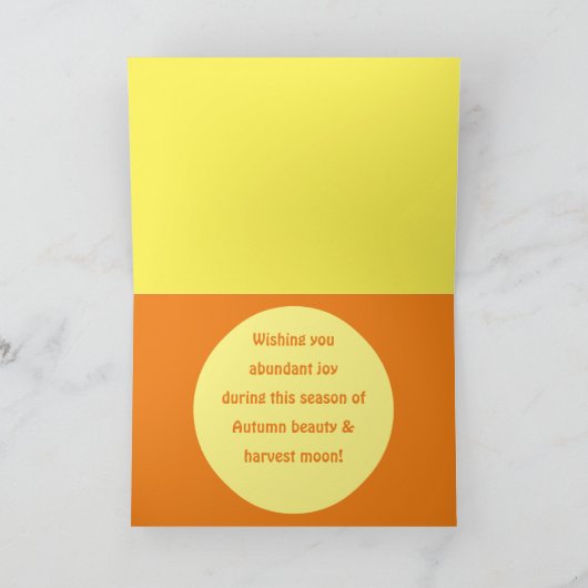 収穫期の秋の情景かわいらし挨拶 カード (内部)