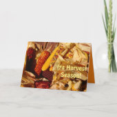 収穫期の秋の情景かわいらし挨拶 カード (正面)