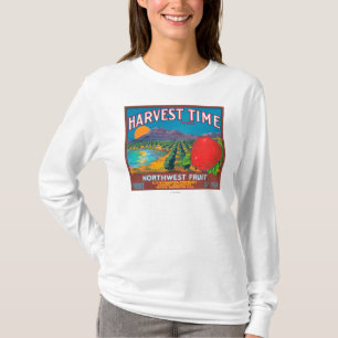 収穫期のAppleのラベル- Yakima、WA Tシャツ