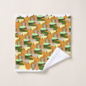 収穫柄秋のカボチャ バスタオルセット (ウォッシュタオル)