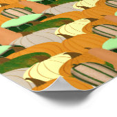 収穫柄秋のカボチャ ポスター (角)