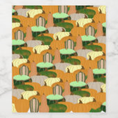 収穫柄秋のカボチャ ワインラベル (シングルラベル)