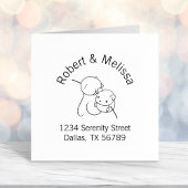 収穫用マウス、一対のネズミカップルのアーチアドレス セルフインキングスタンプ