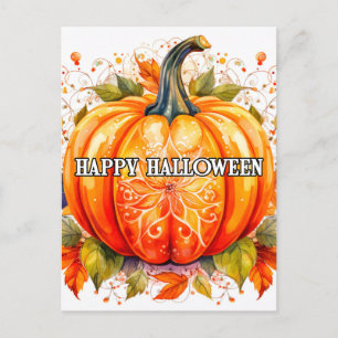 収穫直後のハロウィンカボチャ ポストカード