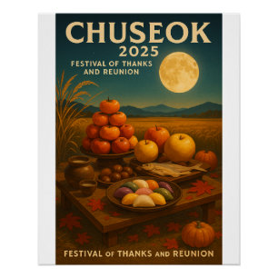 収穫祭と満月» - Chuseok 2025 ポスター