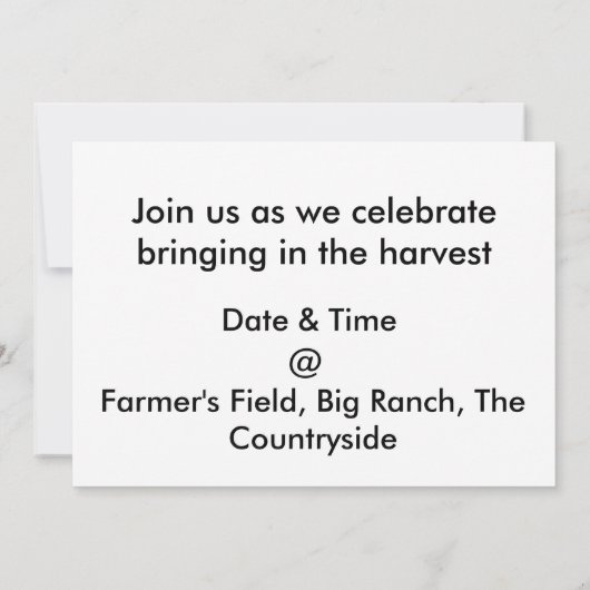 収穫祭招待状 招待状 (裏面)