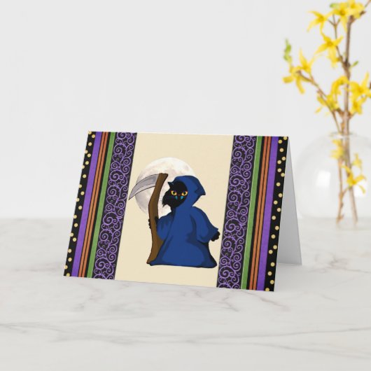 収穫者の子猫 カード (黄色い花)