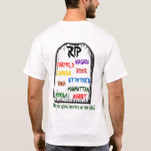 収穫者、死者、カスタマイズ地帯- Tシャツ (裏面)