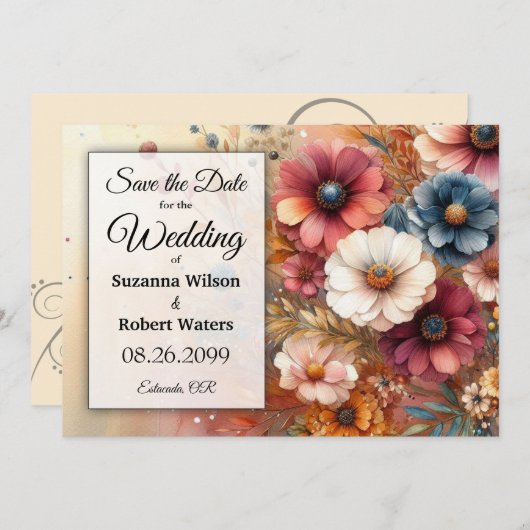 収穫花びらと空絵を描空 招待状 (正面/裏面)