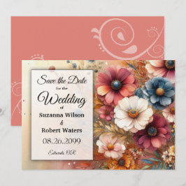 収穫花びらと空絵を描空 招待状