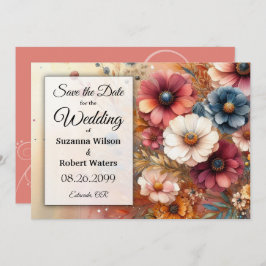 収穫花びらと空絵を描空 招待状