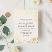 収穫花結婚箔招待状 箔招待状