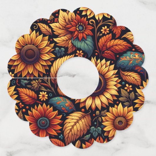 「収穫花」 ワイングラスタグ (正面)