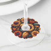 「収穫花」 ワイングラスタグ (クローズアップ)