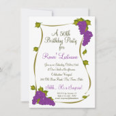 収穫葡萄50誕生日 招待状 (正面)