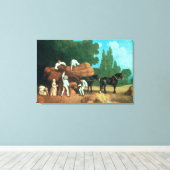 収穫車 キャンバスプリント (インサイチュ (ウッドフロア))